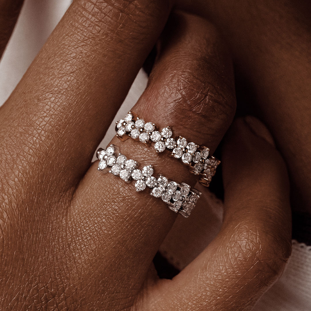 Bague en diamants alliance modèle Chanceuse de la Maison de joaillerie Amantys